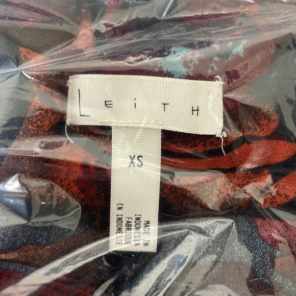 Leith Pants Blue Red Floral Palazzo Wide Leg Pull On Size XS - Picture 11 of 11